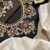 Vriksham Unique Dual Peacock Guttapusalu Long Neckpiece- Rice Pearls-G20545